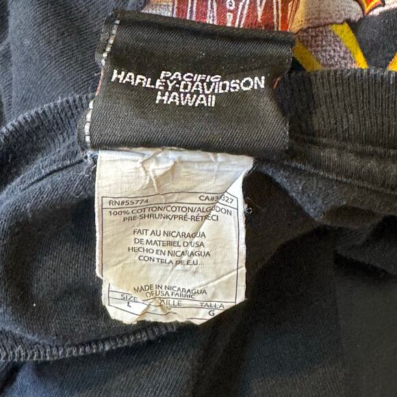 Waikiki Hawaii Harley Davidson Size Large Black Pocket T-Shirt - Picture 6 of 6